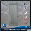 Tempered Glass Inserted Full Lite Utility Steel Glass Door Swing